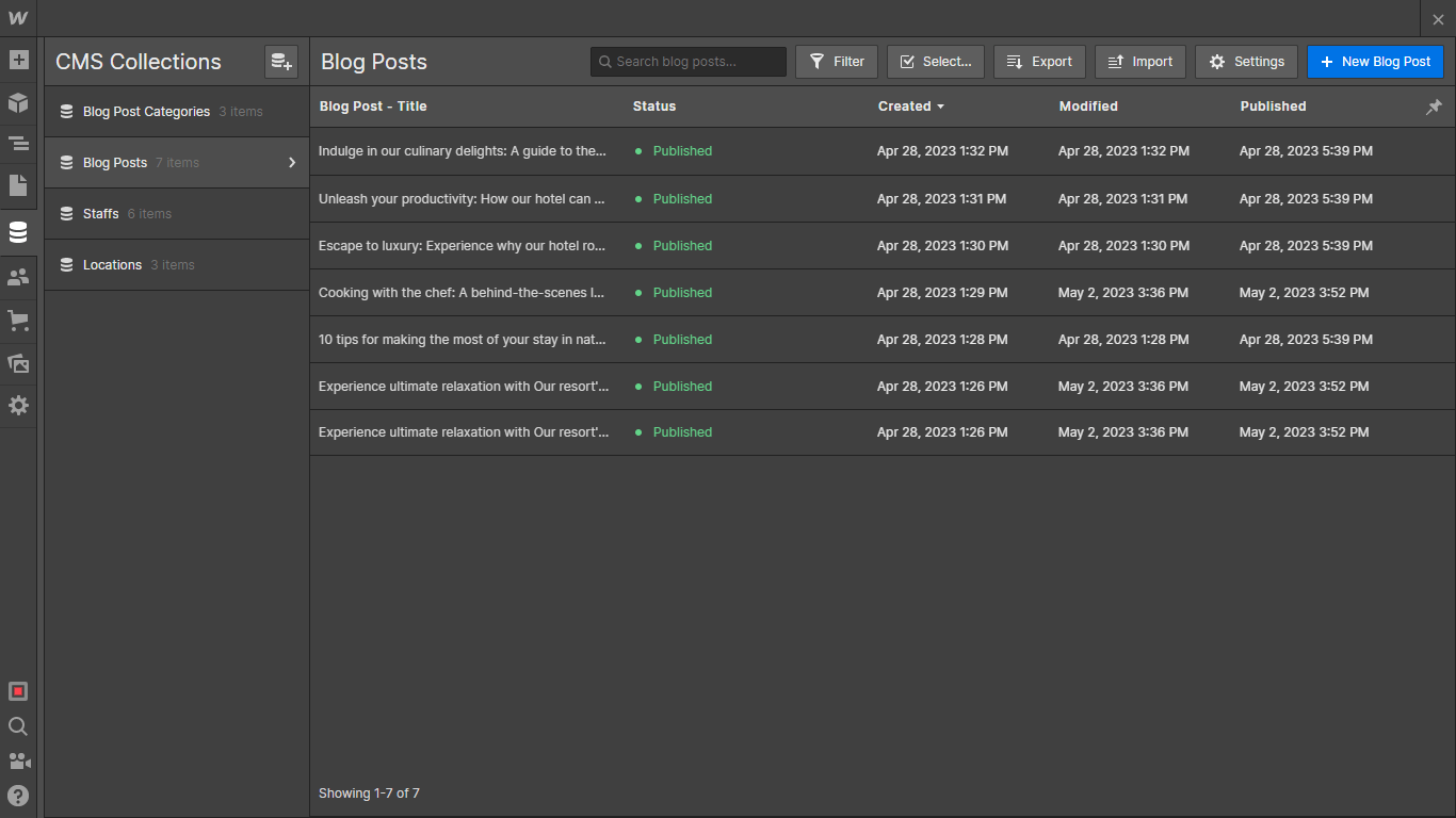 CMS Collection - Suite X Webflow Template